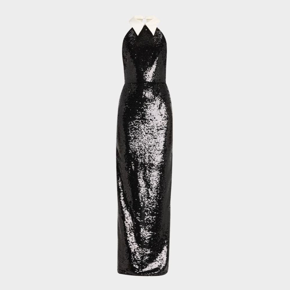NWOT Bronx and Banco Wednesday Sequin Halterneck Maxi Dress Elegant - Picture 3 of 17